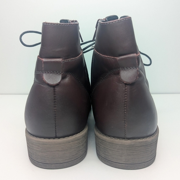 Propet Tatum ankle booties lace up zipper full grain leather burgundy size 11 - Picture 5 of 9